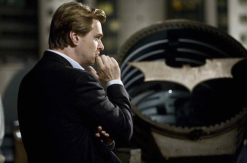 Christopher Nolan on set