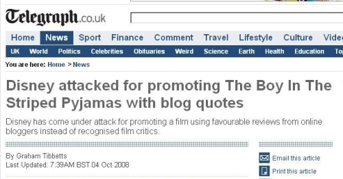 The Telegraph report on IMDb quotes use for posters