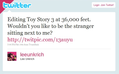 Lee Unkrich tweet