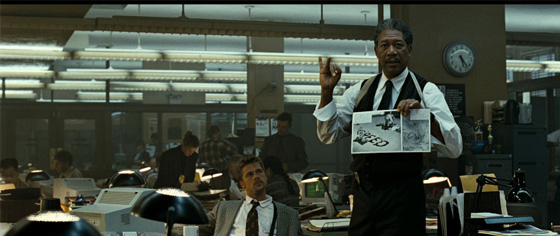 Brad Pitt and Morgan Freeman in Seven